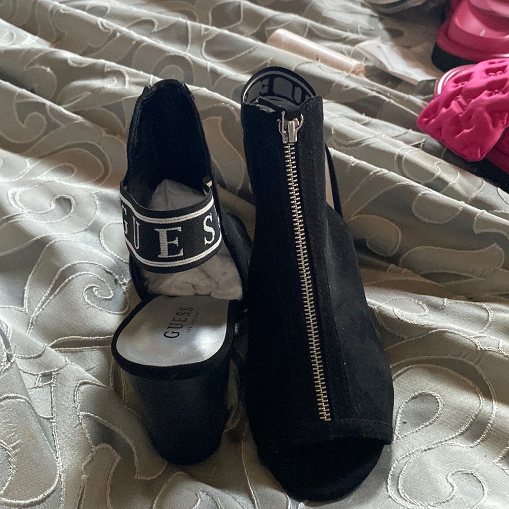 Guess open toe heels